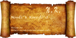 Novák Konrád névjegykártya